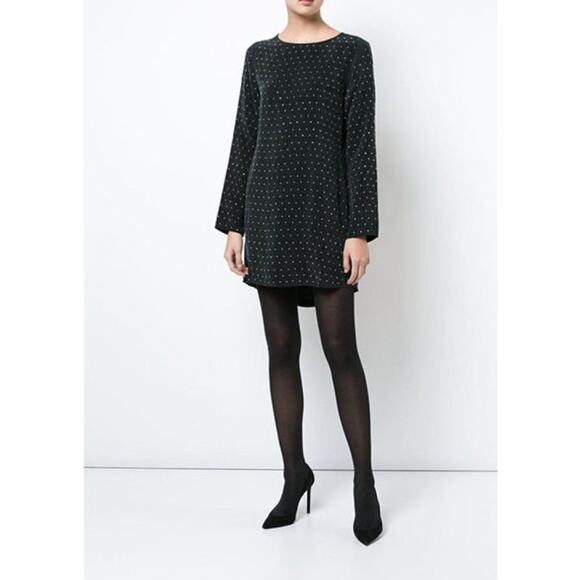 Anine Bing NWT Midnight Rhinestone Studded Long Sleeve Mini Dress Small - Picture 4 of 10